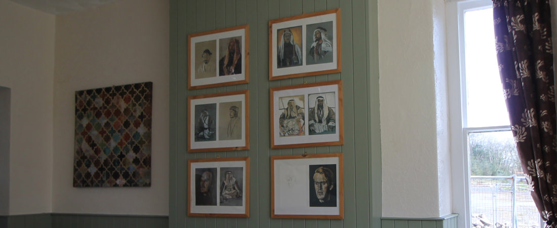 Pictures of Lawrence in Snowdon Lodge the birthplace of Lawrence of Arabia